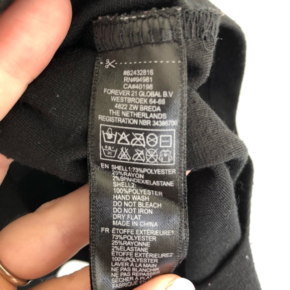 F21 Black & Peach Mini Dress Size Medium - Picture 5 of 7